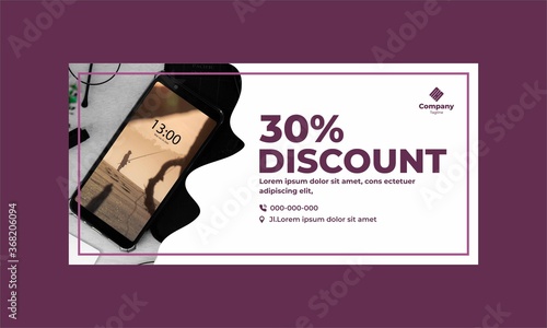 Purple Discount Banners are suitable for clothing products