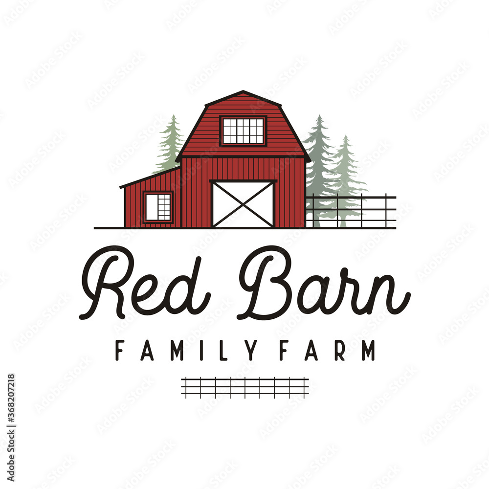 Vintage Retro Rustic Barn logo design