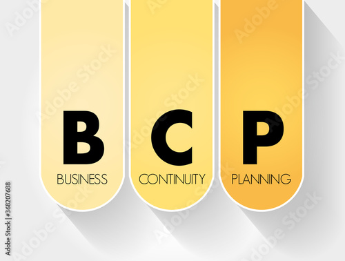 BCP - Business Continuity Planning acronym, business concept background