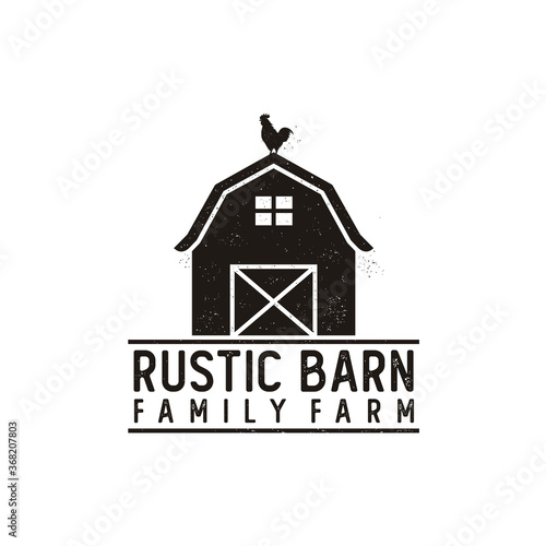 Vintage Retro Rustic Grunge Barn Farm logo design