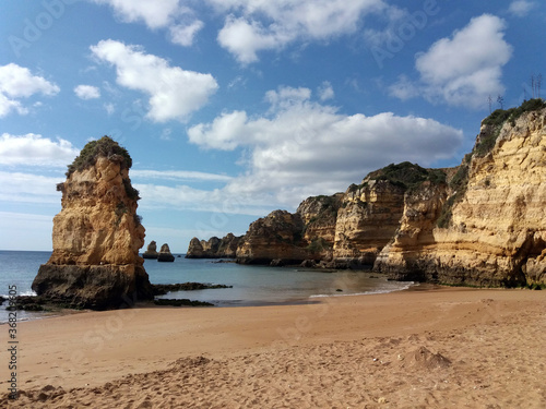 The Dona Ana beach in Lagos, Algarve, Portugal on a Sunny day