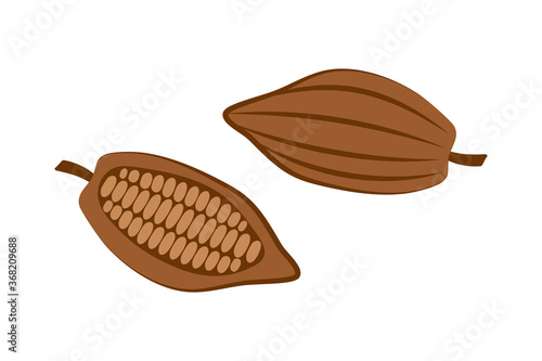 Doodle cocoa set icon isolated on white. Stencil chocolate food. Vector stock illustration. EPS 10