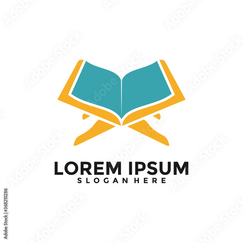 Al Quran logo vector, Islamic logo vector illustration, and book logo vector