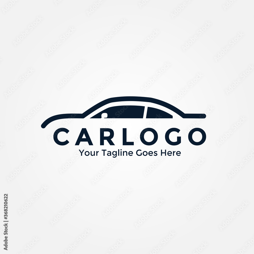 Obraz premium Car logo vector with line style. Automotive logo design concept.