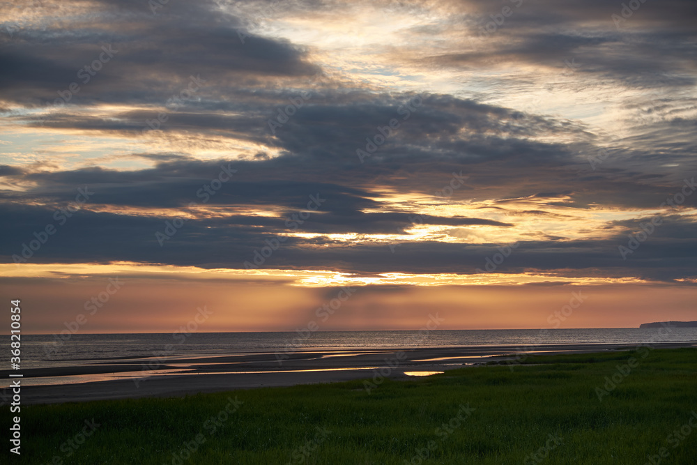 Sunset on the shore of the White Sea. Sunset on the shore of the White Sea.