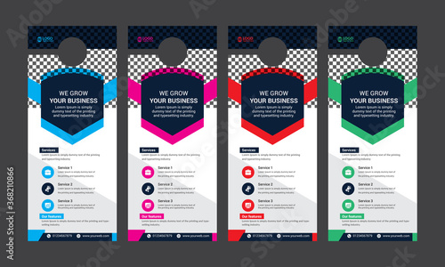 Set of door hangers background. Door hanger mockup. Vector illustration, corporate door hanger design, Door hanger tags, do not disturb and make up room sign Premium Vector,Door hanger design template