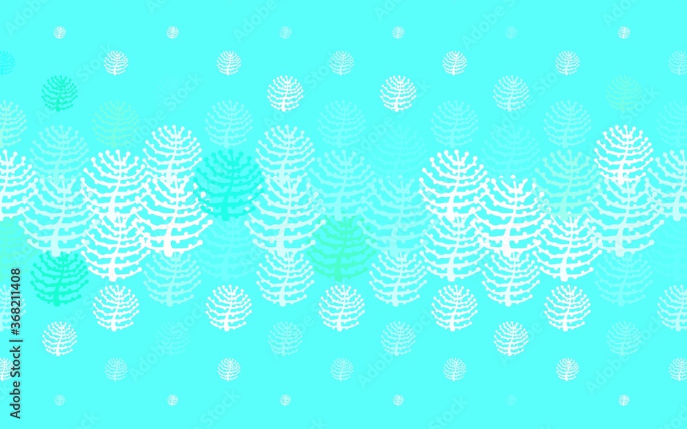 Light Green vector natural artwork with branches, trees.