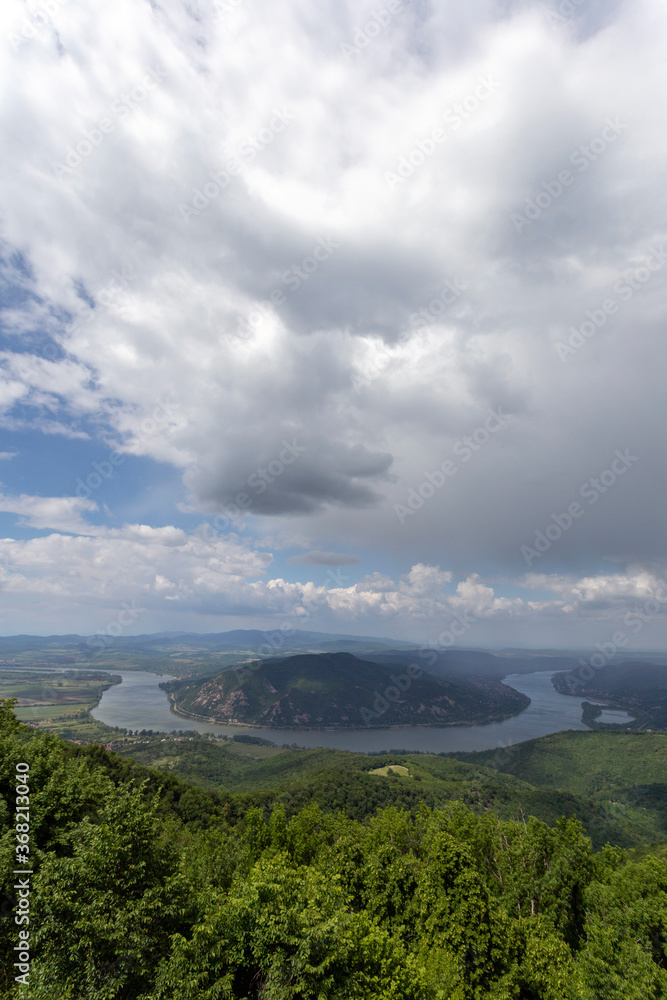 View of the Danube bend from the Predikaloszek mountain in Hungary