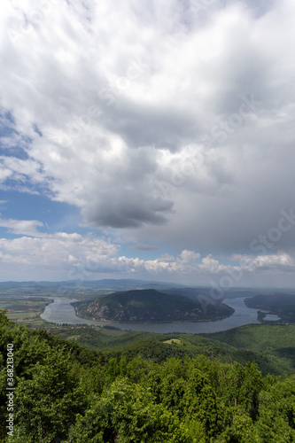 View of the Danube bend from the Predikaloszek mountain in Hungary