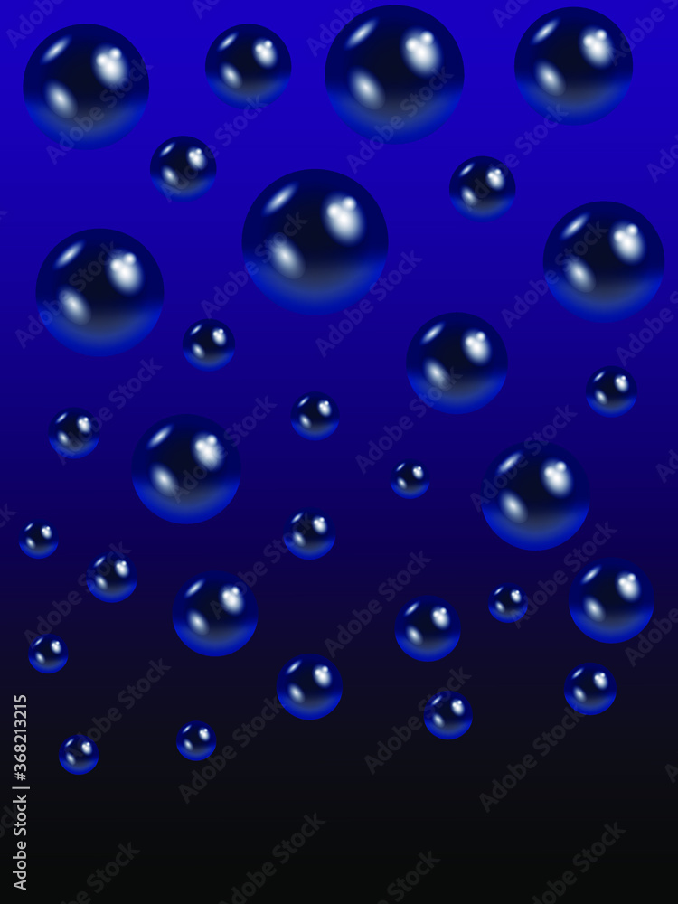 luxury blue background with black pearls. vector graphics