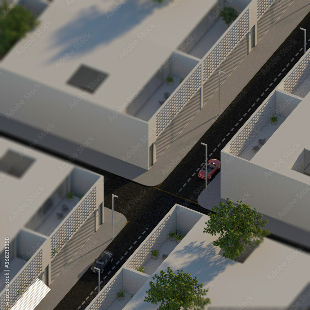 Fototapeta premium Archviz de proyecto utópico. 