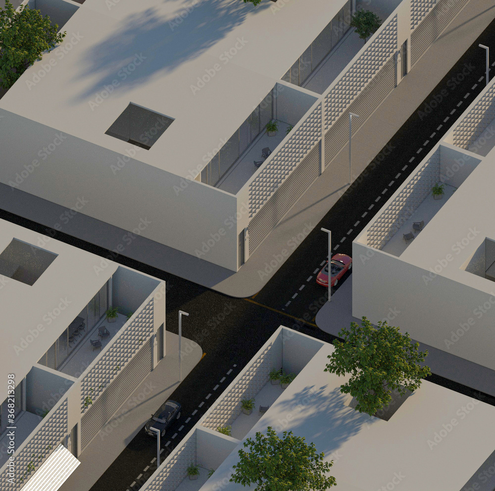 Fototapeta premium Archviz de proyecto utópico. 