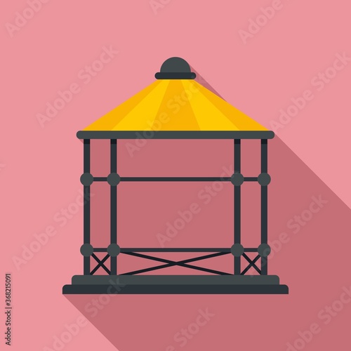 Arbor gazebo icon. Flat illustration of arbor gazebo vector icon for web design
