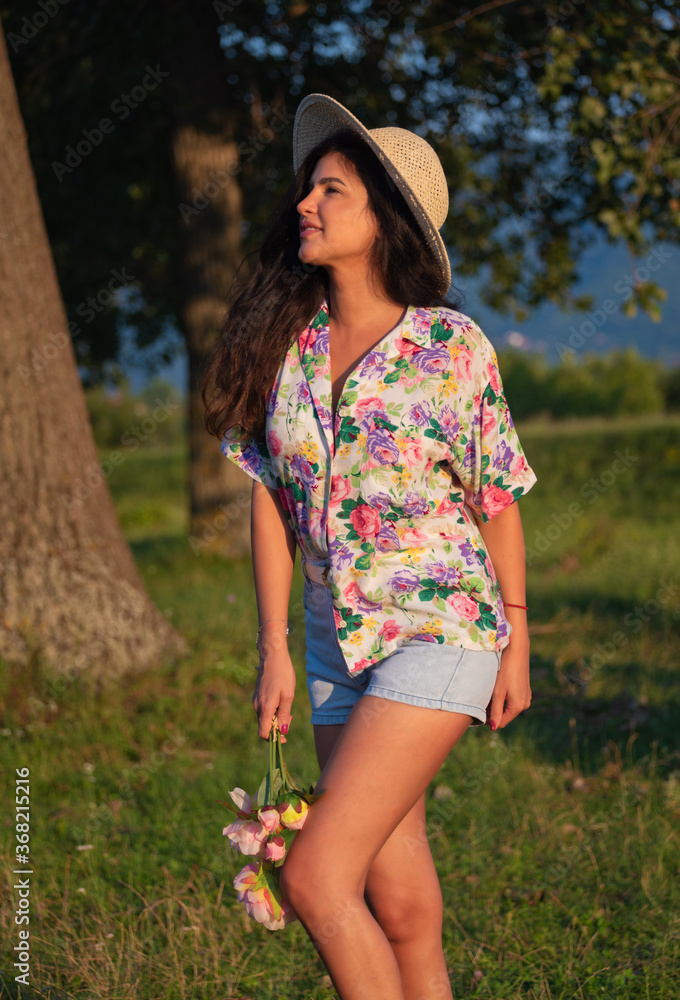 Young woman in a field