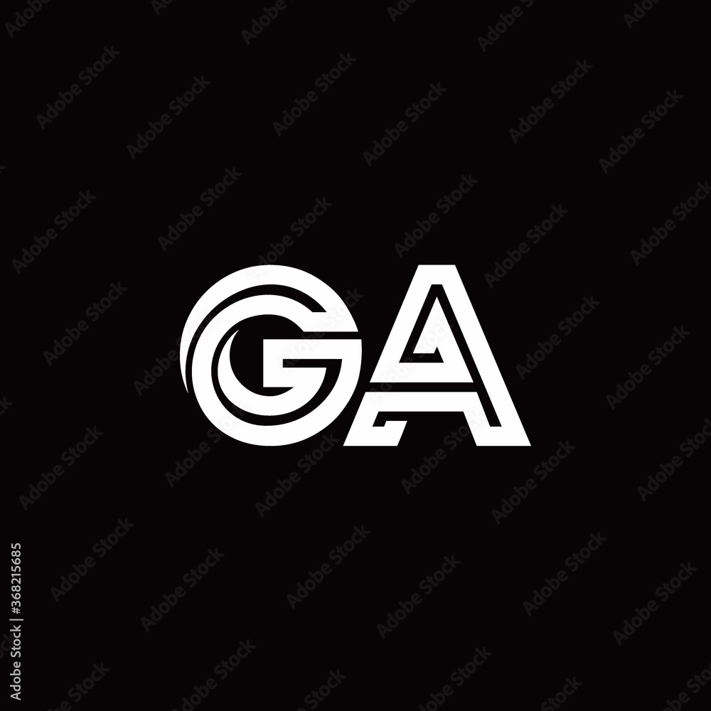 GA monogram logo with abstract line GA monogram logo with abstract line