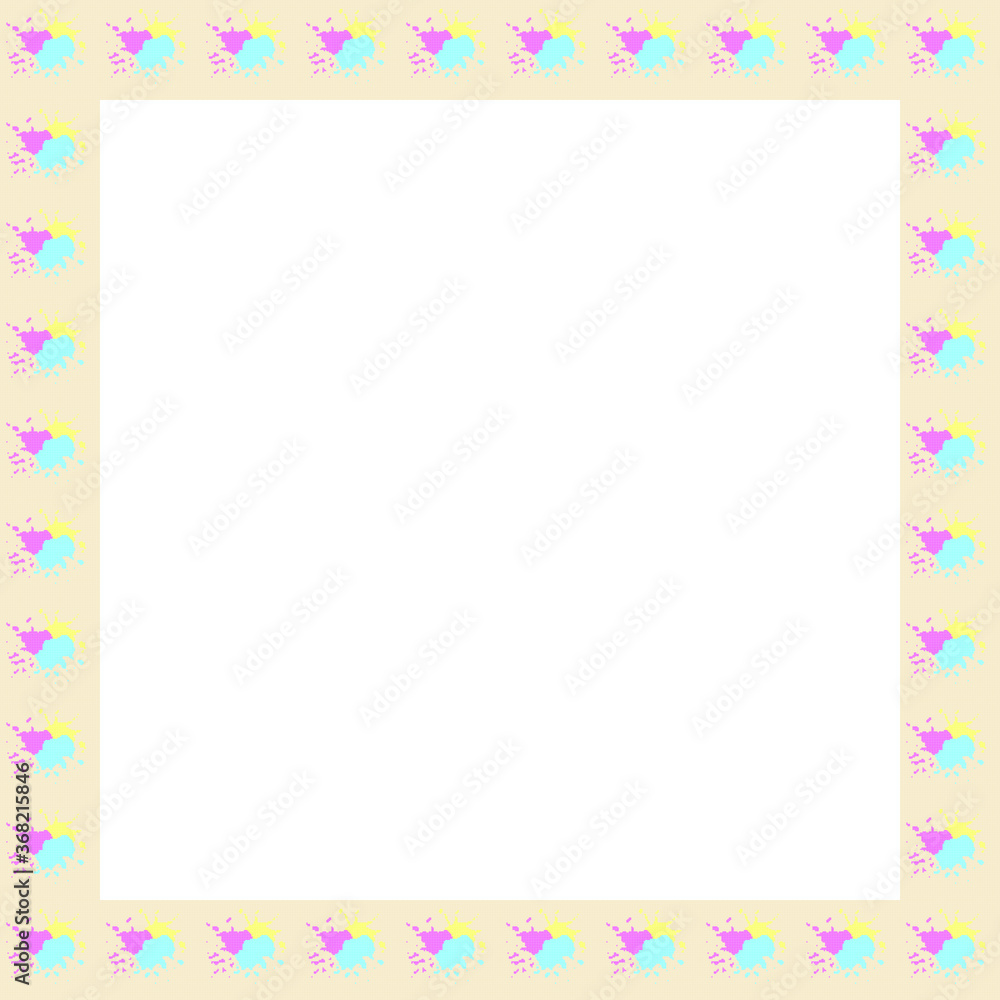Picture frame pattern paint splash pixel art. Vector pixel art. Fabric pattern cartoon. Picture frame pattern paint splash pixel art. Vector pixel art. Fabric pattern cartoon.