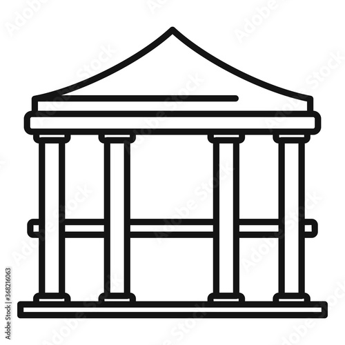 Bower gazebo icon. Outline bower gazebo vector icon for web design isolated on white background