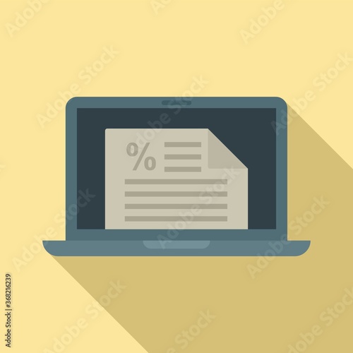 Laptop online loan icon. Flat illustration of laptop online loan vector icon for web design