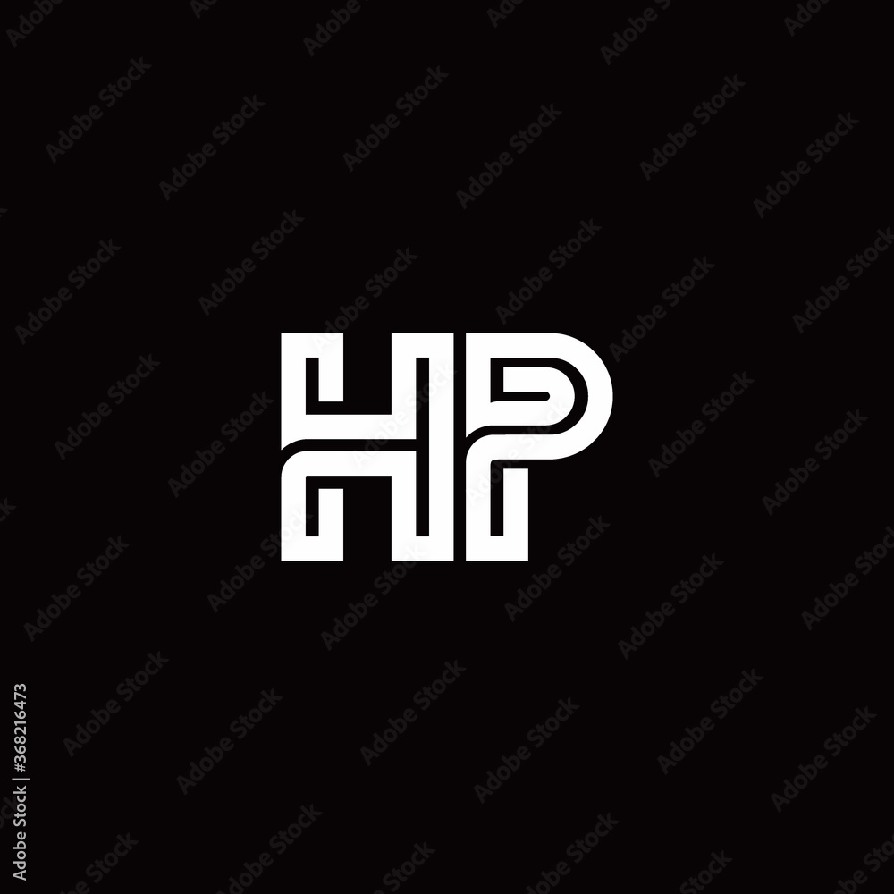 HP monogram logo with abstract line HP monogram logo with abstract line