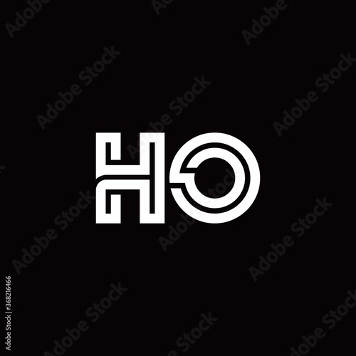HO monogram logo with abstract line