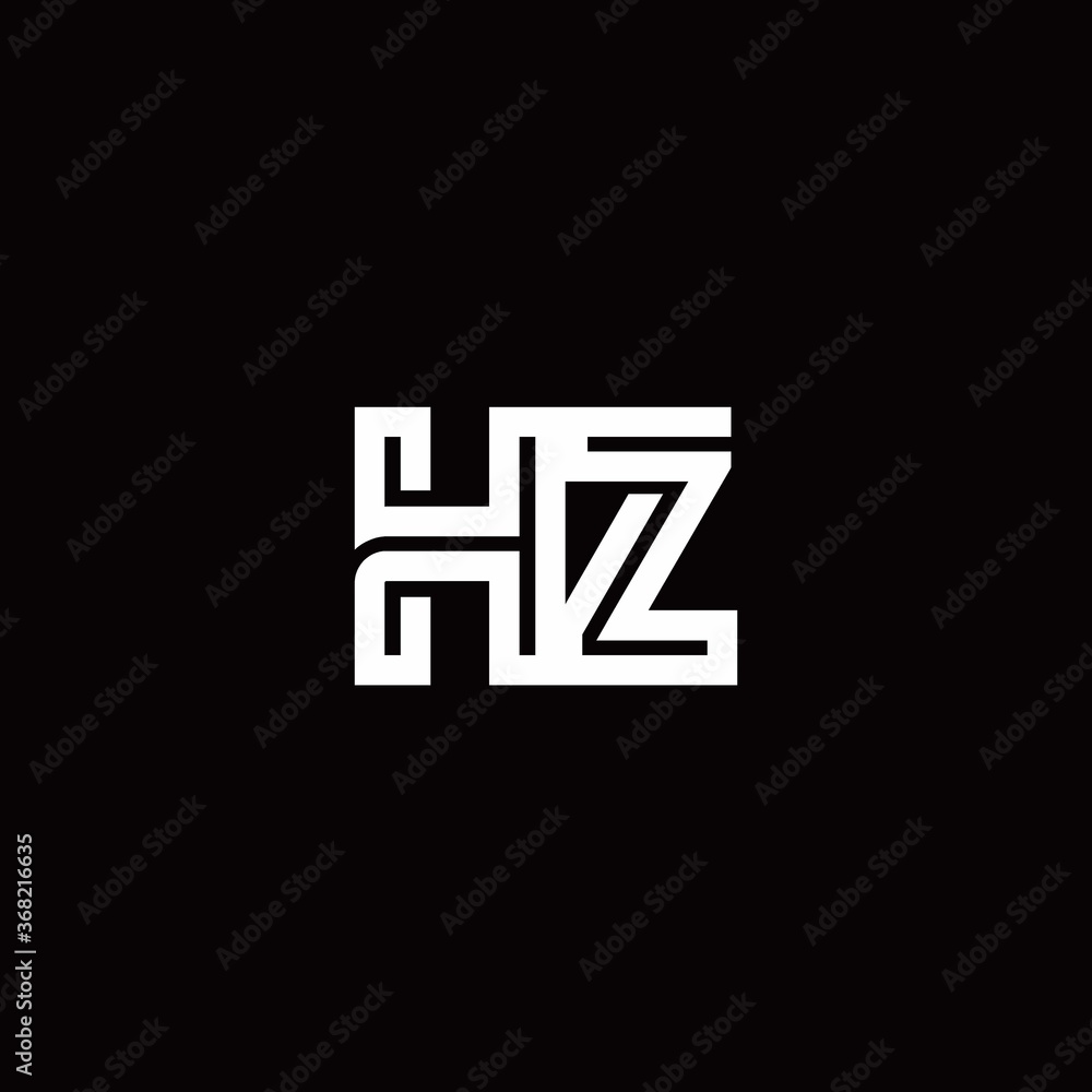 HZ monogram logo with abstract line HZ monogram logo with abstract line