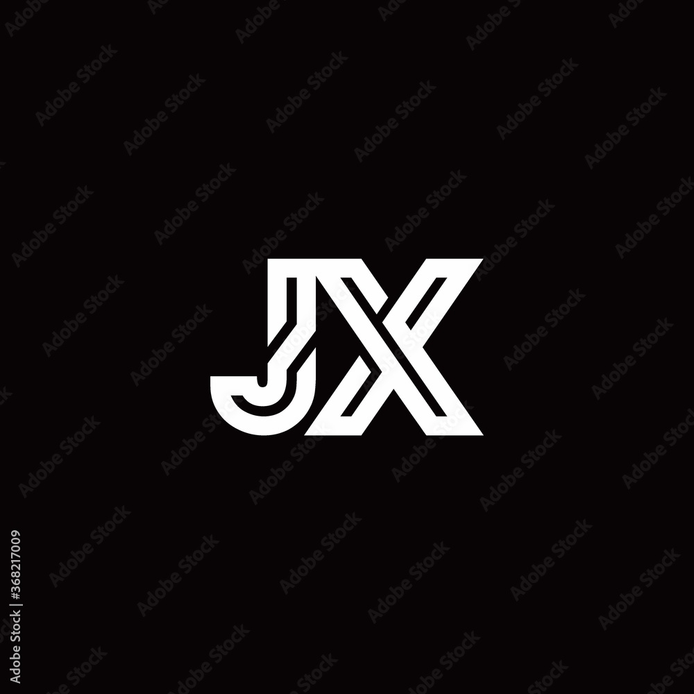 JX monogram logo with abstract line JX monogram logo with abstract line