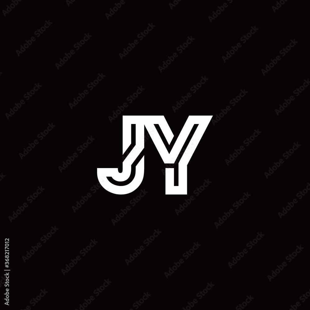 JY monogram logo with abstract line JY monogram logo with abstract line