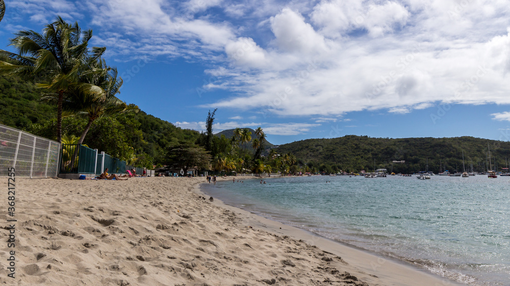 Landscape of the Caribbean beach in Sainte Anne Martinique