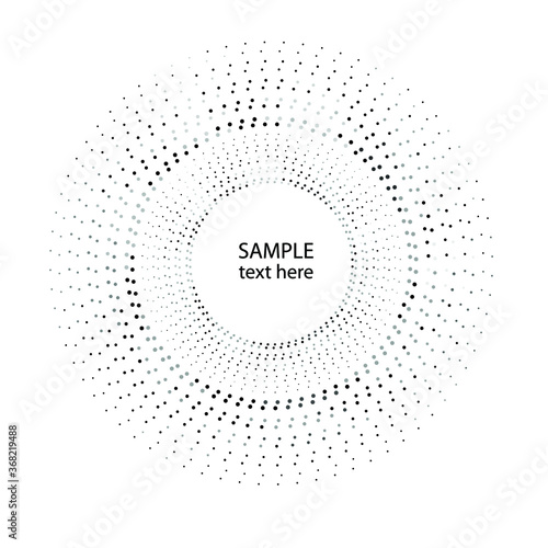 Halftone dots in circle form. Circular Music equalizer . Audio waves . Sound frequency . round logo . vector dotted frame . design element