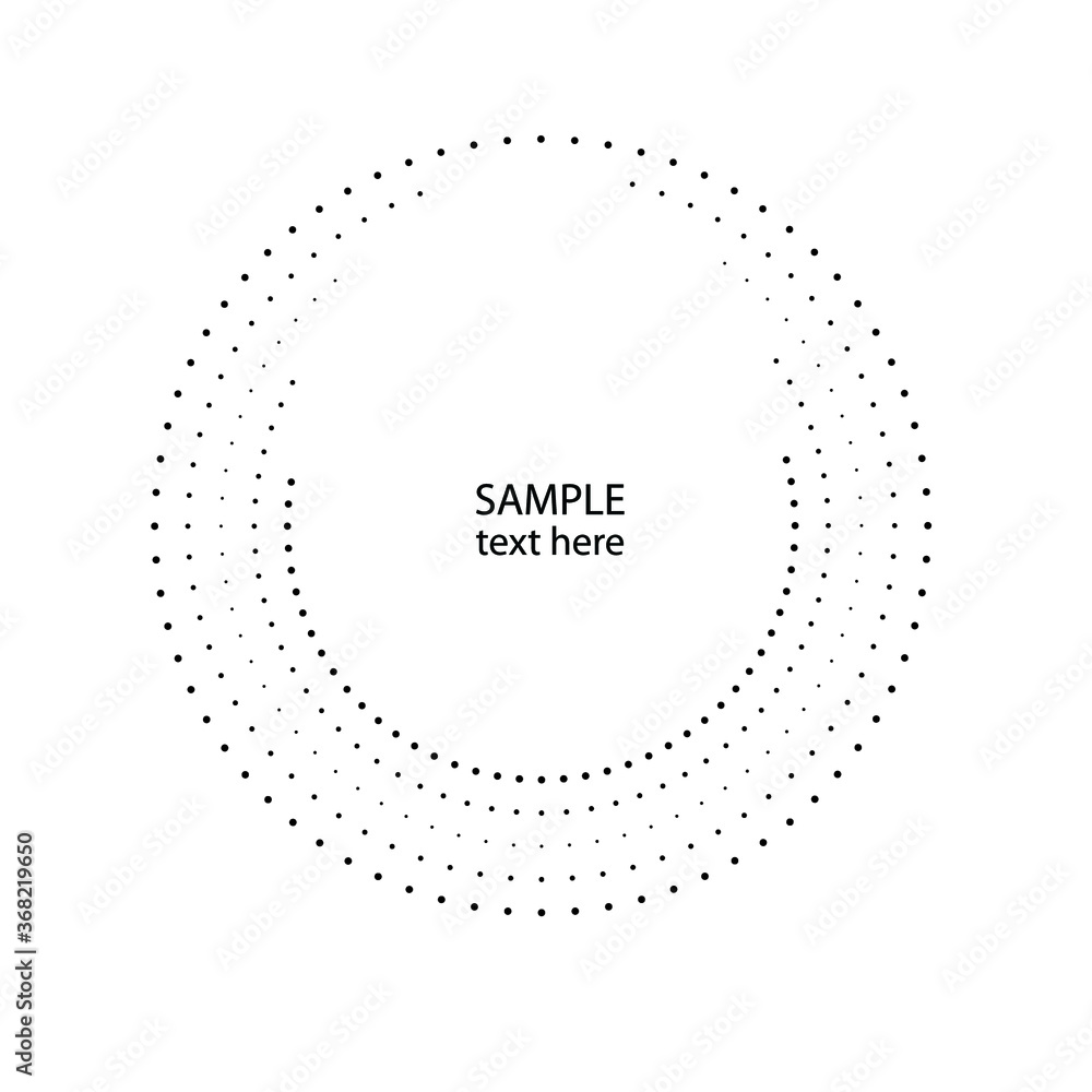 Halftone dots in circle form. Circular Music equalizer . Audio waves . Sound frequency . round logo . vector dotted frame . design element Halftone dots in circle form. Circular Music equalizer . Audio waves . Sound frequency . round logo . vector dotted frame . design element
