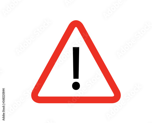 Alert icon. Red triangle alert vector illustration. 