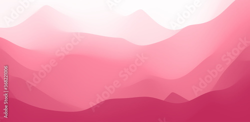 Landscape with mountains. Sunset. Mountainous terrain. Abstract background. Vector illustration.