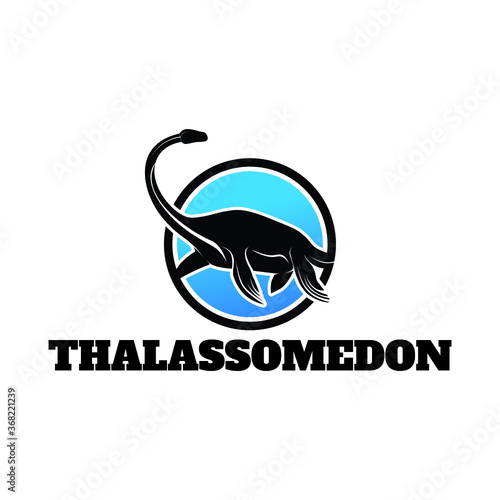 Water Dino Logo Template Design Vector