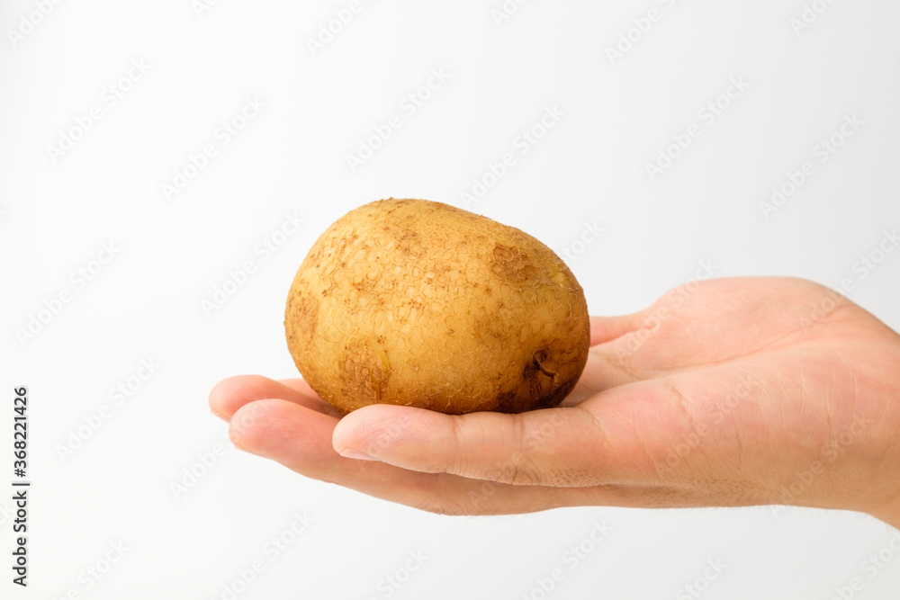 Raw potatoes on a white background Raw potatoes on a white background