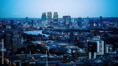canary wharf view with thames river