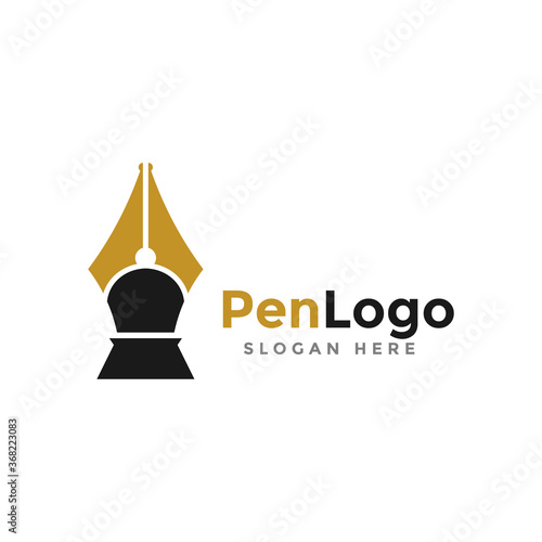 Pen logo vector, icon, symbol, education illustration design template.