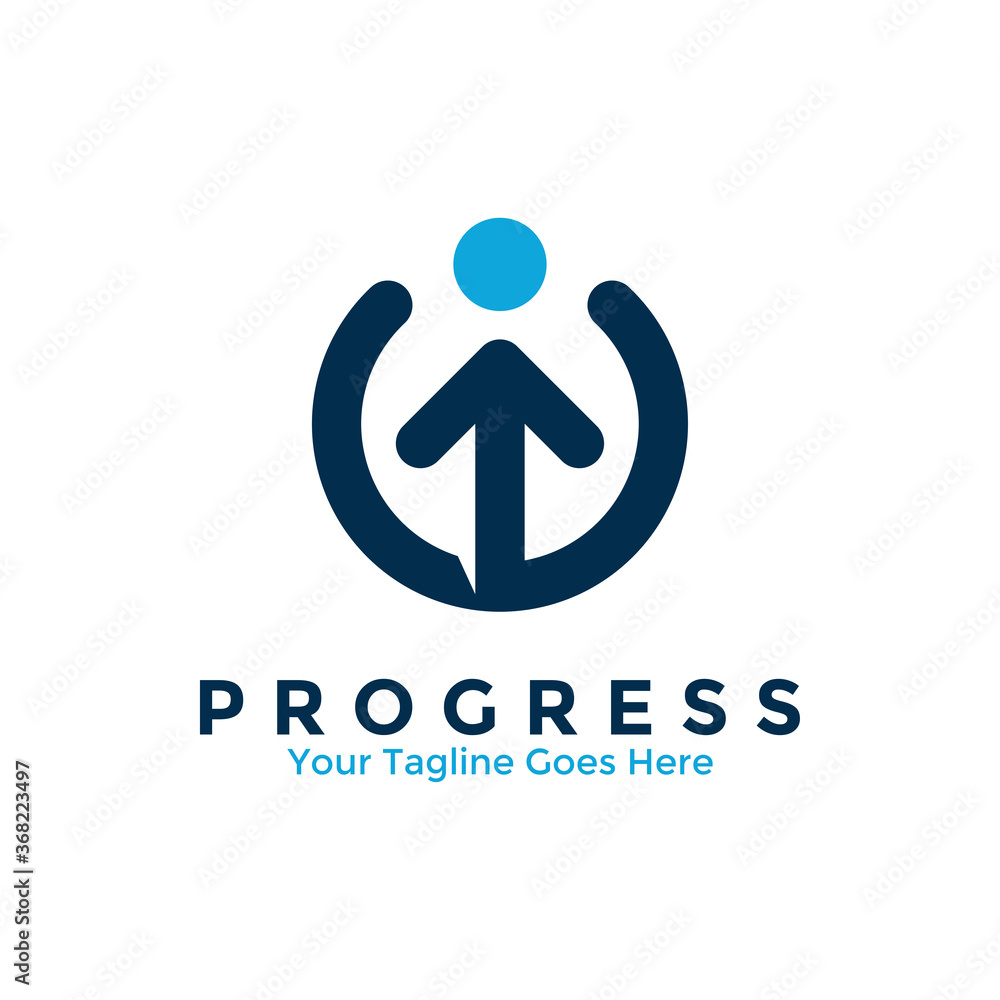 Man Logo Template Design. Creative arrow up sign for growth and success concept. Vector illustration Man Logo Template Design. Creative arrow up sign for growth and success concept. Vector illustration