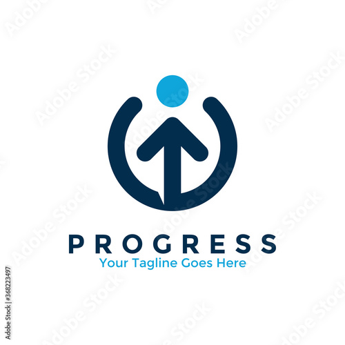 Man Logo Template Design. Creative arrow up sign for growth and success concept. Vector illustration