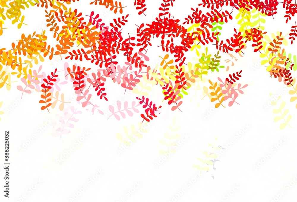 Fototapeta premium Light Green, Red vector abstract design with leaves.