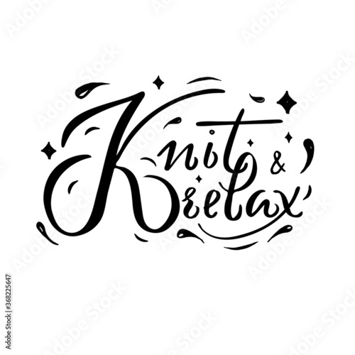 hand drawn lettering knit and relax