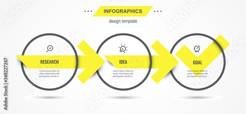 Vector Infographic design template with 3 options or steps. Can be used for process diagram, presentations, workflow layout, banner, flow chart, info graph.