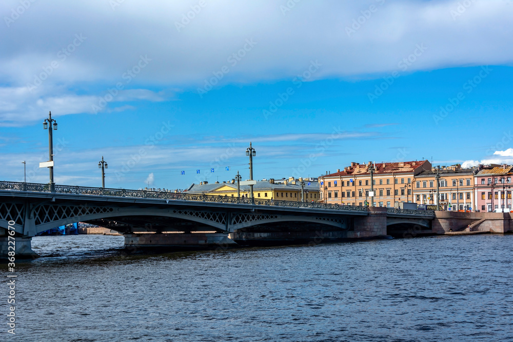 Saint-Petersburg, Blagoveshchensky bridge across river Neva