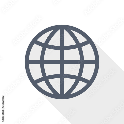 World, globe flat design vector icon