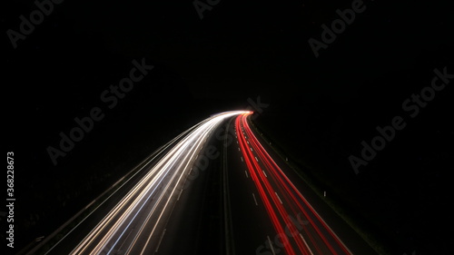 blurred lines of light on the highway