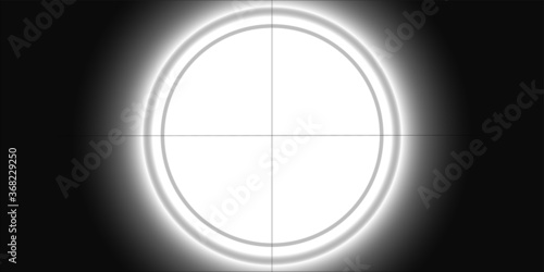 Blank Number cinema movie countdown introduction screen in black and white. Panorama banner for business movie concepts.	