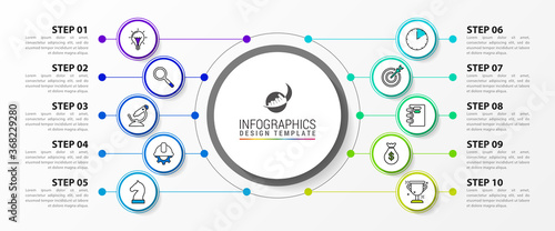 Infographic design template. Creative concept with 10 steps