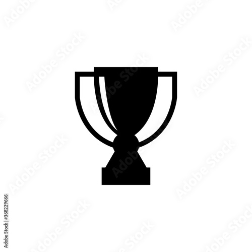 Gold Trophy Cup  Winner Award Prize. Flat Vector Icon illustration. Simple black symbol on white background. Gold Trophy Cup  Winner Award Prize sign design template for web and mobile UI element.