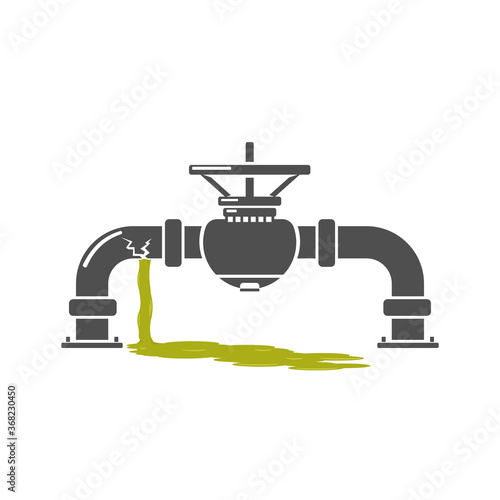 Burst Sewer Pipe Icon - Vector Illustration