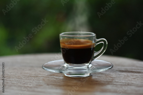  Black coffee is a delicious hot coffee.