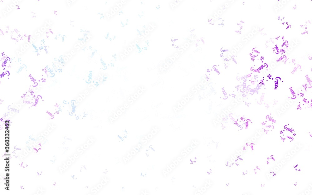 Light Pink, Blue vector natural artwork with leaves, branches. Light Pink, Blue vector natural artwork with leaves, branches.